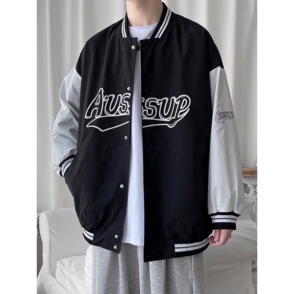 ÁO KHOÁC BOMBER NAM CỔ SƠ MI PHỐI NÚT BẤM PHONG CÁCH HÀN QUỐC MẪU MỚI