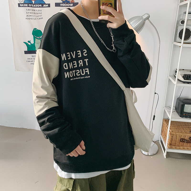 Áo thun tay dài màu đen / khaki phong cách trẻ trung và thời trang cho nam giới | BigBuy360 - bigbuy360.vn