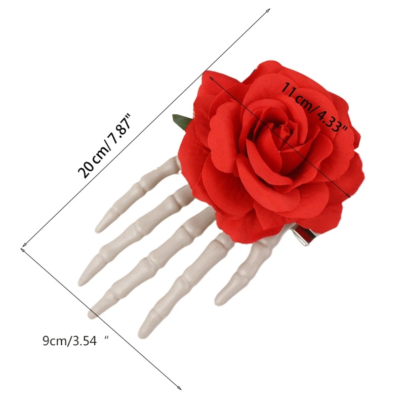 Kẹp Tóc Hình Bàn Tay Đầu Lâu Hoa Goth