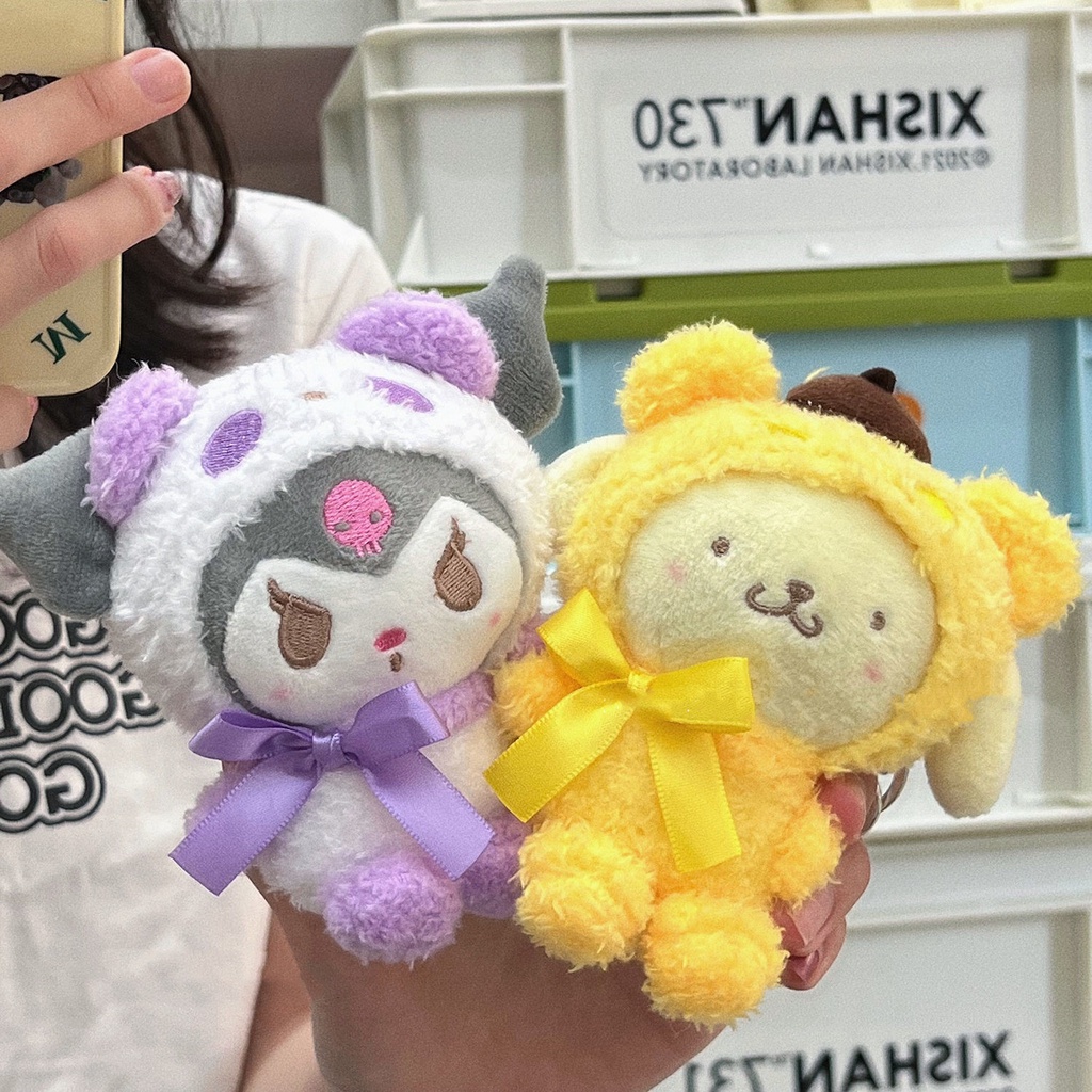 Móc Khóa Hình Mèo kitty / Chó Cinnamon Nhồi Bông Dễ Thương