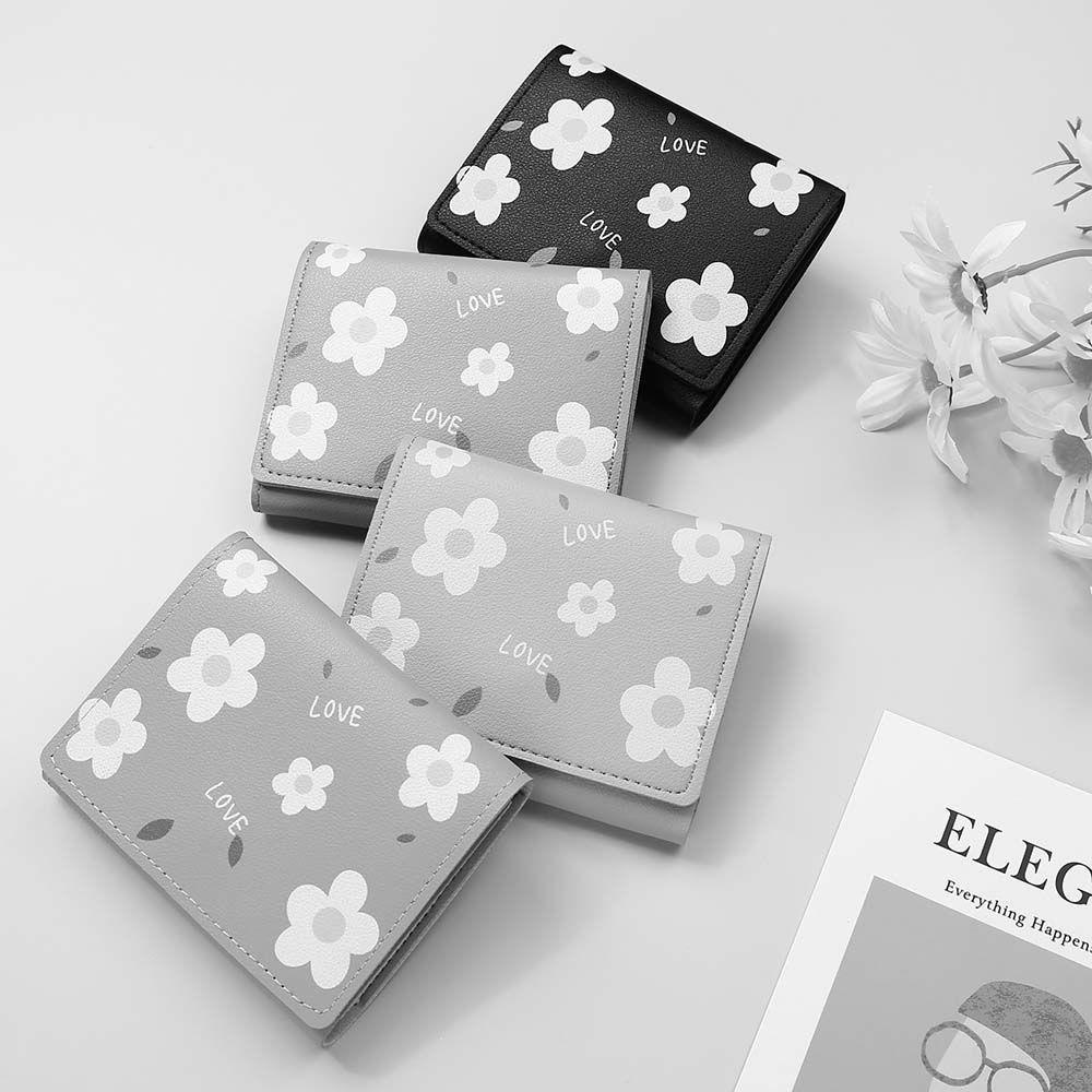 ELEGANT Ví Da PU Nhỏ Xinh Đựng Thẻ Thời Trang Cho Nữ Giá Đỡ
