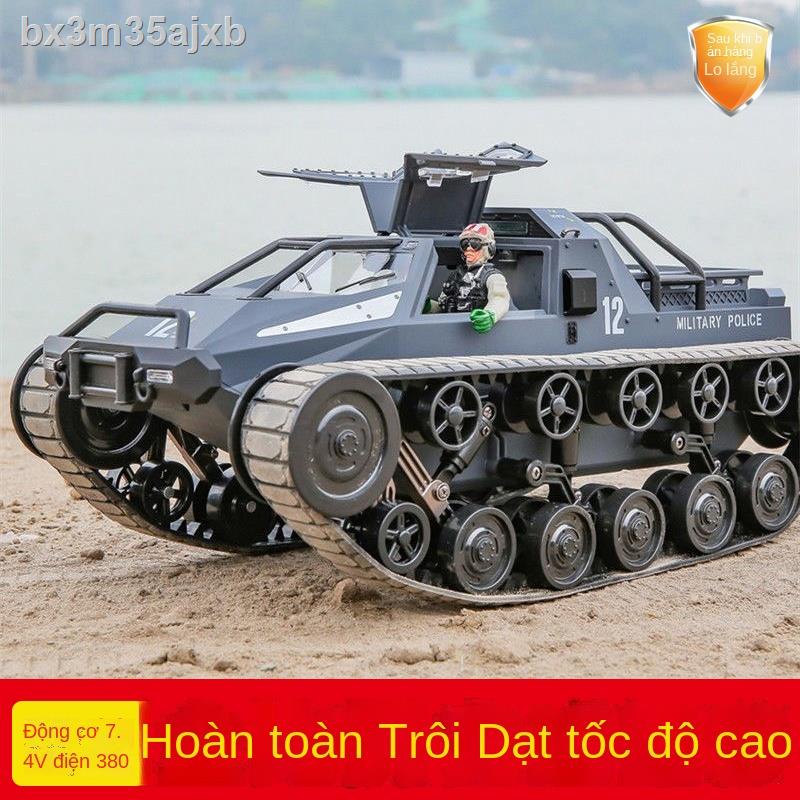 Xe tăng điều khiển từ xa đồ chơi ô tô trẻ em cậu bé mô hình điện quá khổ xe địa hình bánh xích RC