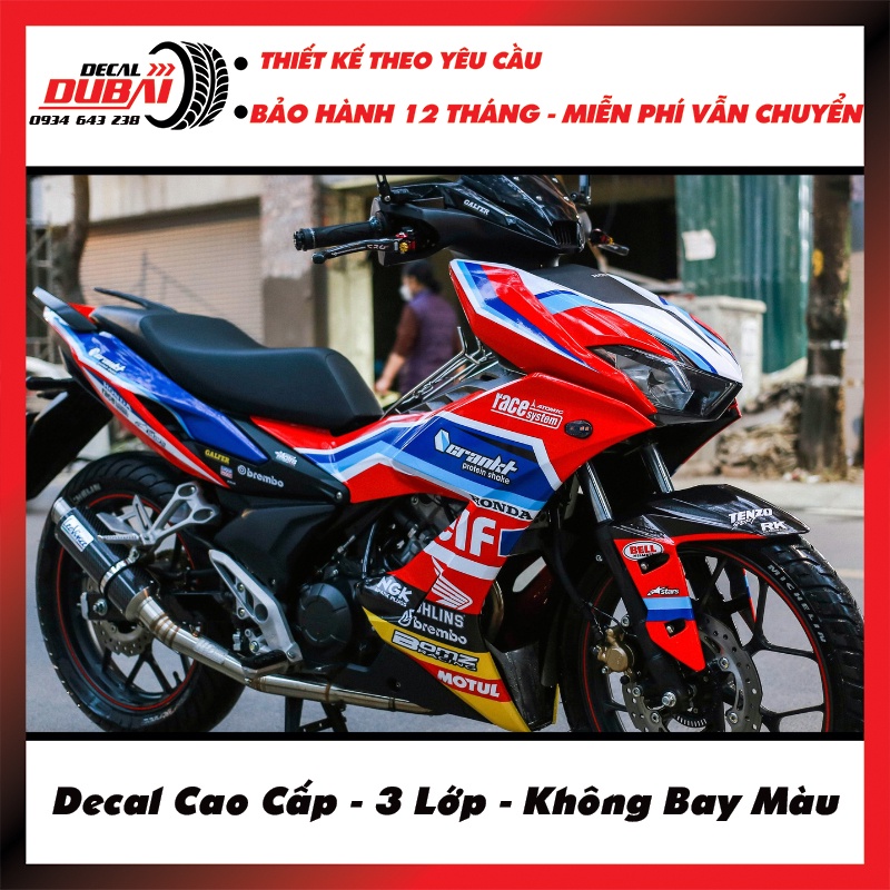 Tem Trùm Winner X Đỏ Xanh Tem Đấu - Thiết kế chỉnh sửa tuỳ ý - Decal Dubai