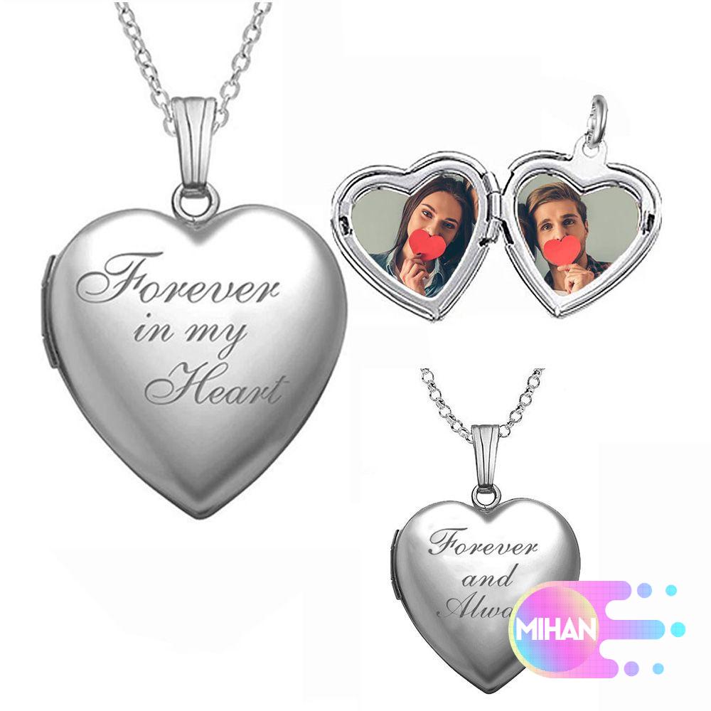 Vòng cổ Mặt Trái Tim Khắc Chữ Forever in my Heart Thời Trang Cho Nam Và Nữ