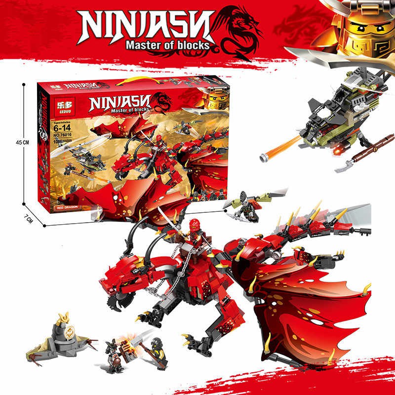 Ninjago Lắp Ráp Rồng Lửa LEDUO 76016