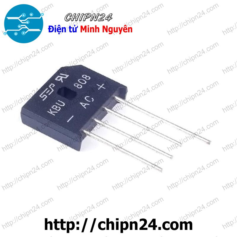 [2 CON] Cầu Diode 8A 800V KBU808 (8A dẹt)