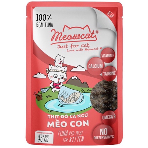 Pate Mèo Meowcat Gói 70g, Thức Ăn Cho Mèo Dạng Ướt Pate Mèo Meowcat