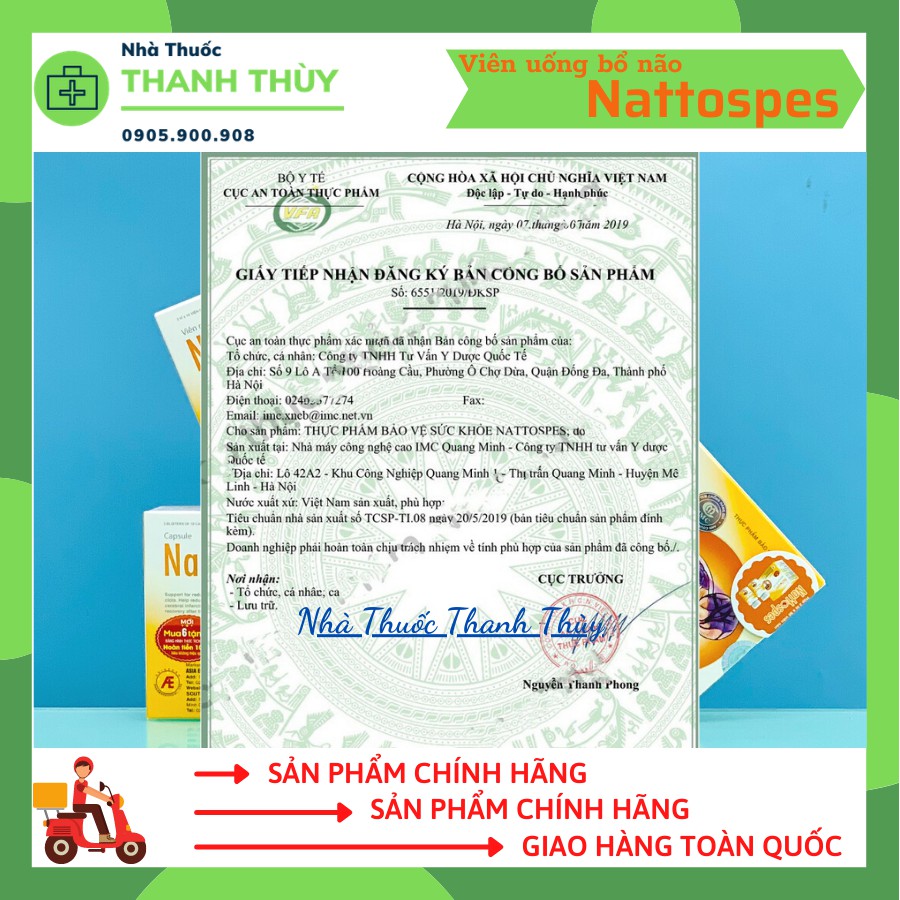 NATTOSPES  Hỗ Trợ Phòng Ngừa Tai Biến, Tăng Tuần Hoàn Và Lưu Thông Máu, Ổn Định Huyết Áp