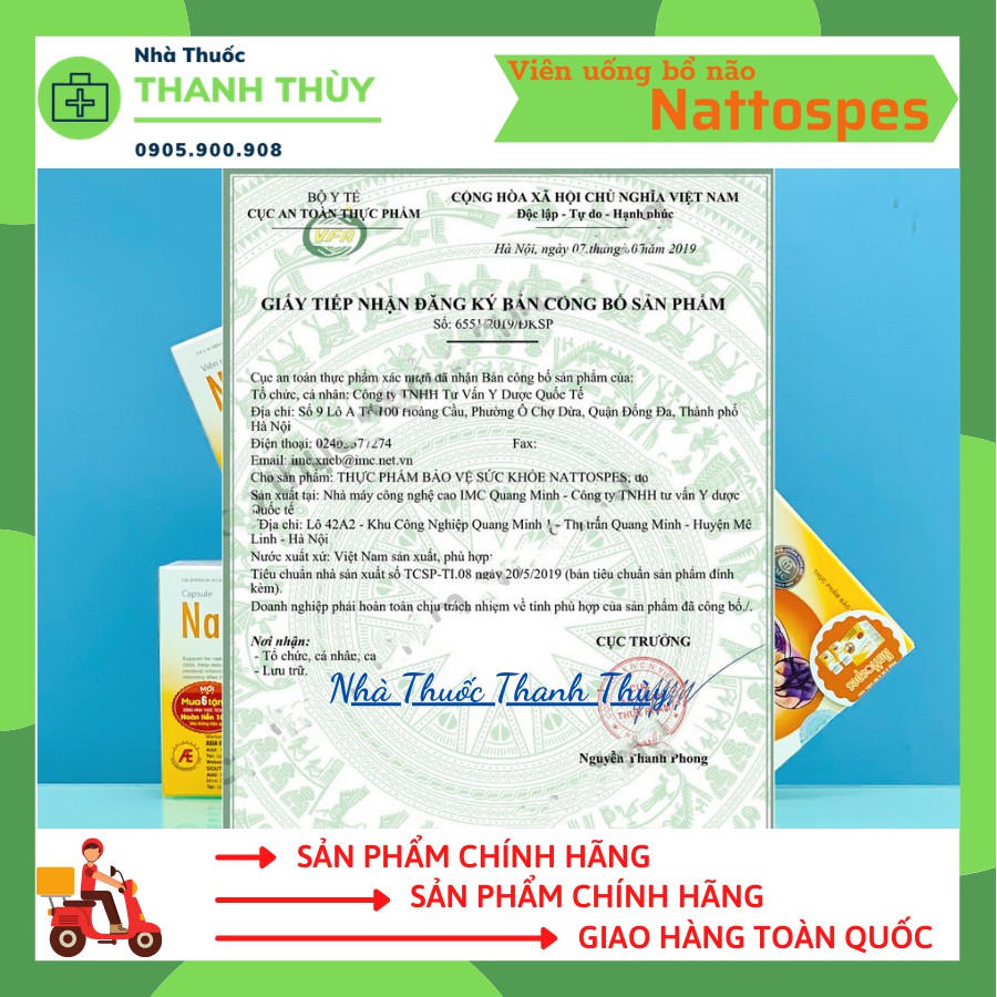 🅳🅰🆃🅴 𝟭𝟭/𝟮𝟬𝟮𝟯 NATTOSPES [Hộp 30 Viên] Hỗ Trợ Phòng Ngừa Tai Biến, Tăng Tuần Hoàn Và Lưu Thông Máu, Ổn Định Huyết Áp