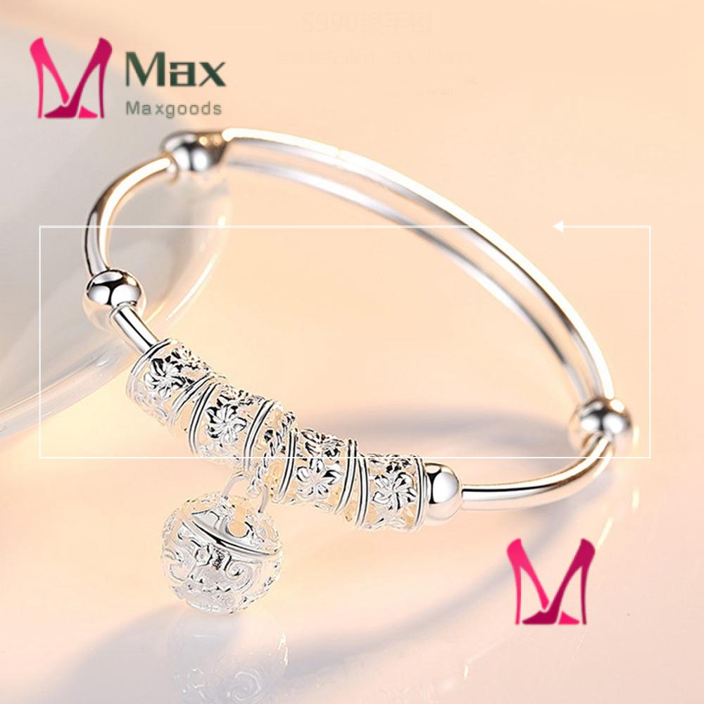 Thời Trang MAX|(MớI) Vòng Tay Mạ BạC ĐíNh Chuông Thanh LịCh