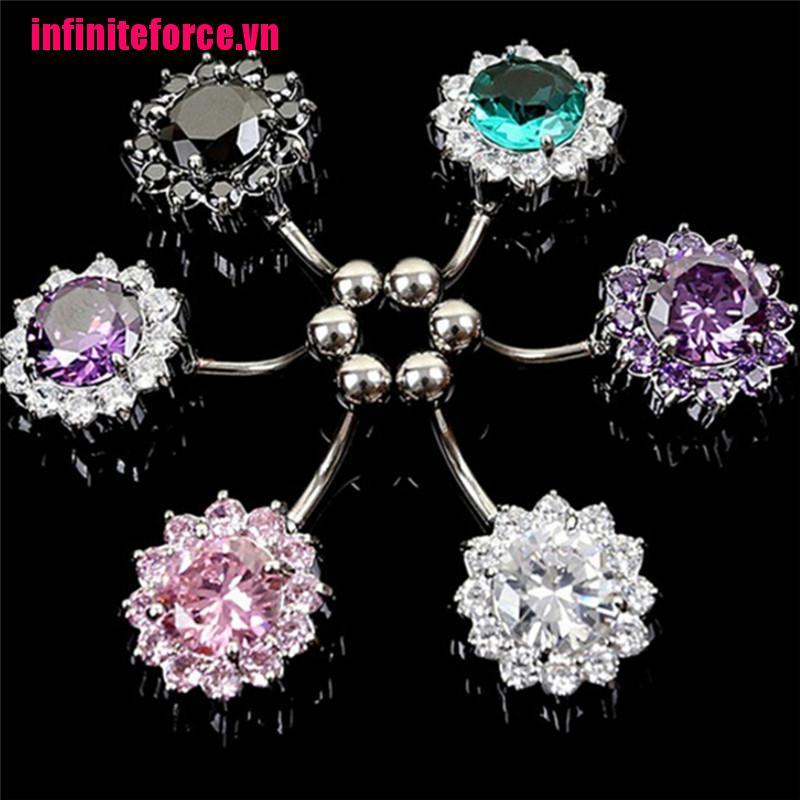 Khuyên Rốn Inox Đính Đá Dễ Thương