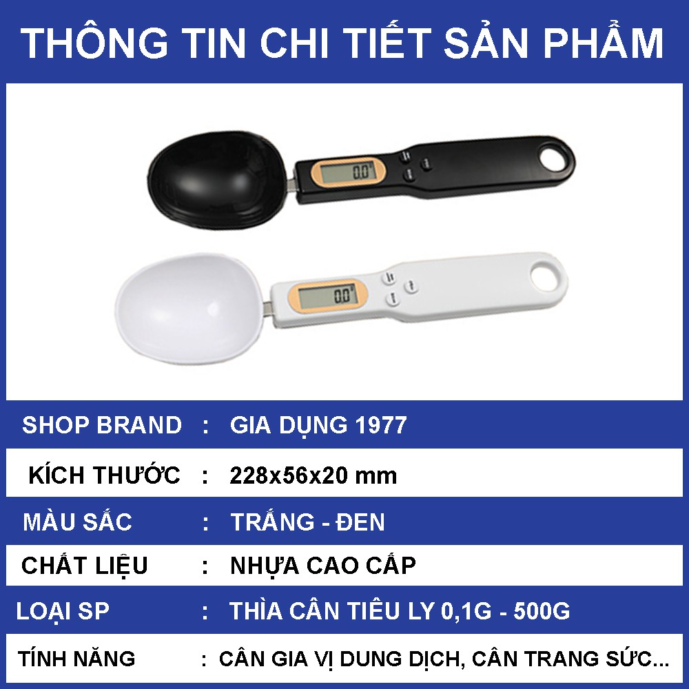 Cân tiểu ly điện tử dạng thìa muỗng định lượng 0.1g đến 500g, cân tiểu li nhà bếp độ chính xác cực cao