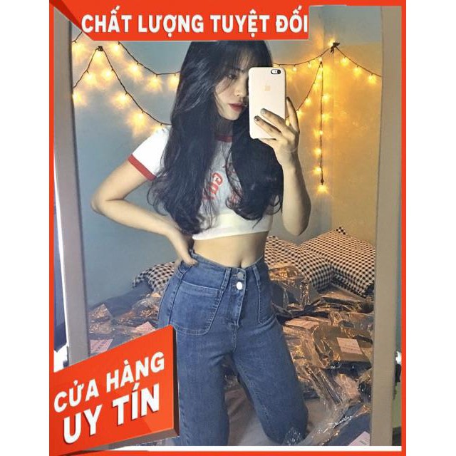 [Mã WASTMAY giảm 15% tối đa 30K đơn 150K] Quần Jeans Ôm Cạp Siêu Cao Túi vuông to 2 bên- ảnh thật trải sàn | BigBuy360 - bigbuy360.vn