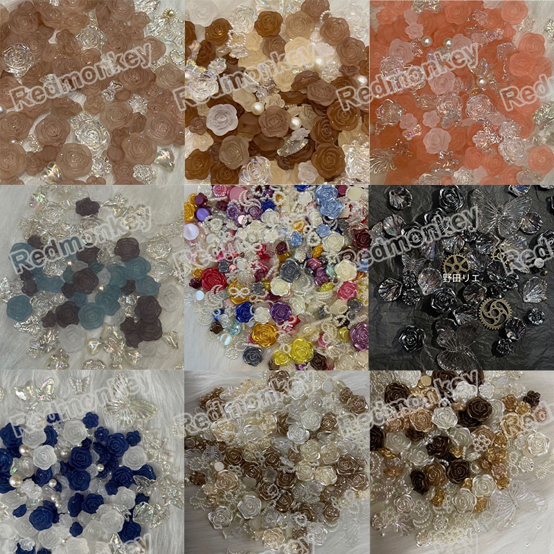 Phụ Kiện Trang Trí Điện Thoại Hình Người Ngoài Hành Tinh/ Bông Hoa/ Ngọc Trai Nhiều Màu Bằng Nhựa ABS DIY