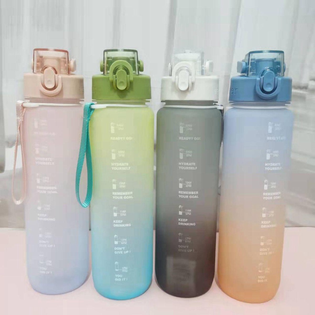 YIYU Bình Đựng Nước Bằng Nhựa Dung Tích Lớn Màu Sắc Gradient Tiện Dụng Mang Theo Du Lịch Cắm Trại