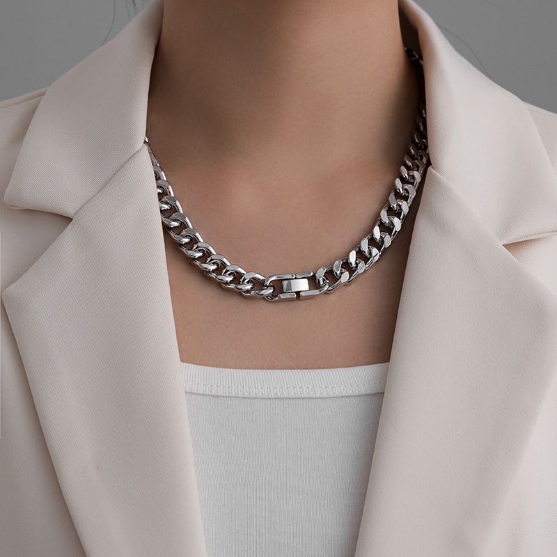 Vòng cổ choker chuỗi dây xích dày phong cách hip hop thời trang cá tính