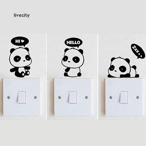 Nhãn dán hình gấu trúc dễ thương cho công tắc điện gia đình | BigBuy360 - bigbuy360.vn