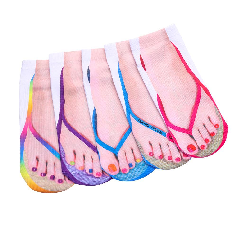 Đôi Tất Chân Cotton In Hình 3D Thời Trang Unisex