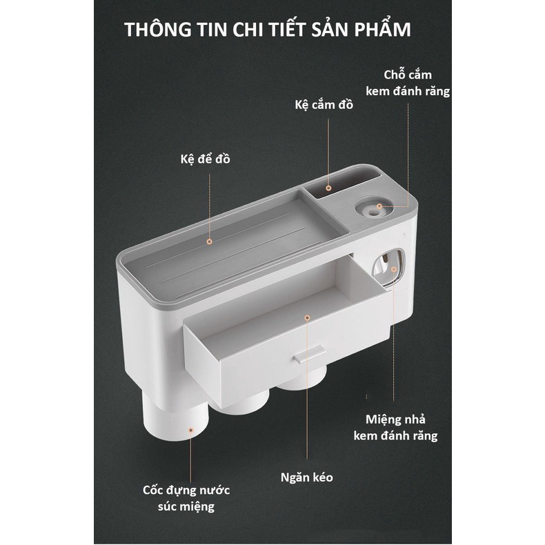 Bộ nhả kem đánh răng tự động ASWEI. Kệ để đồ phòng tắm ( tuyển khách sỉ)