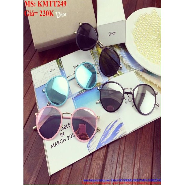 Kính mát nữ viền màu tráng gương xì teen và thời trang KMTT249
