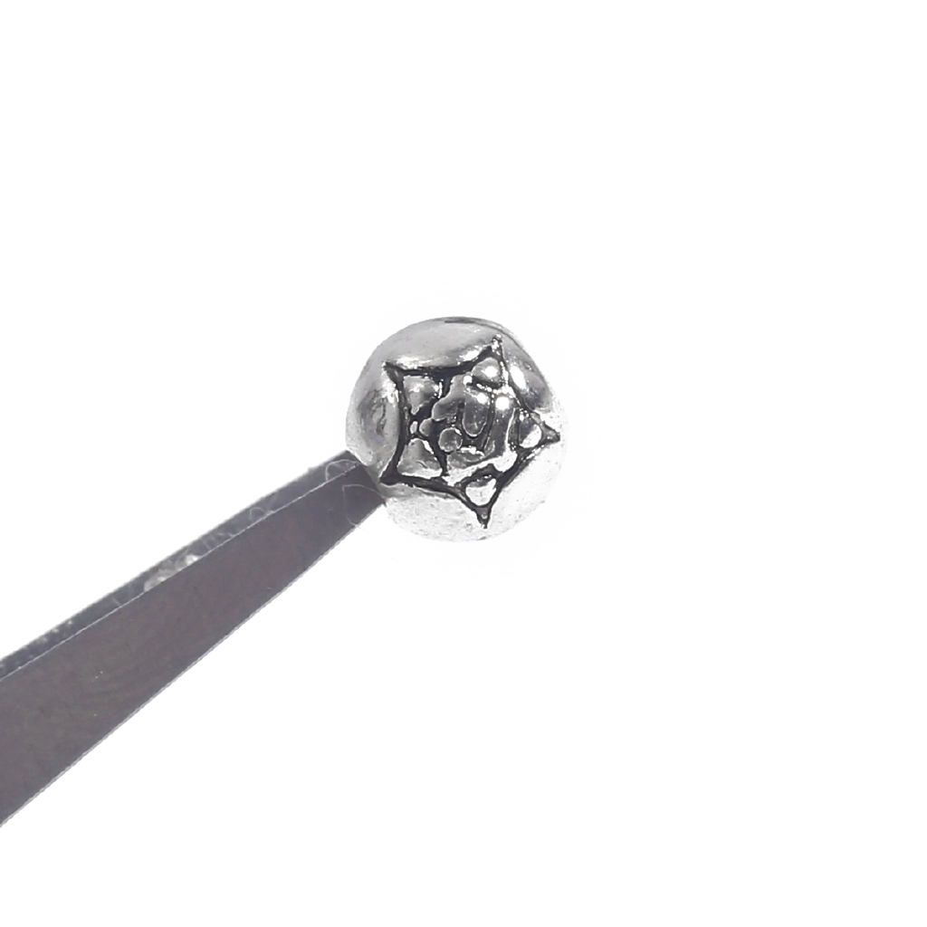 Set 10/ 50 hạt xỏ lỗ tròn kim loại tibetan màu bạc 6-9mm nhiều thiết kế cho làm vòng đeo tay cầu nguyện trang sức DIY