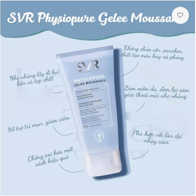 SVR Sữa rửa mặt SVR Physiopure Gelee Moussante dành cho da nhạy cảm