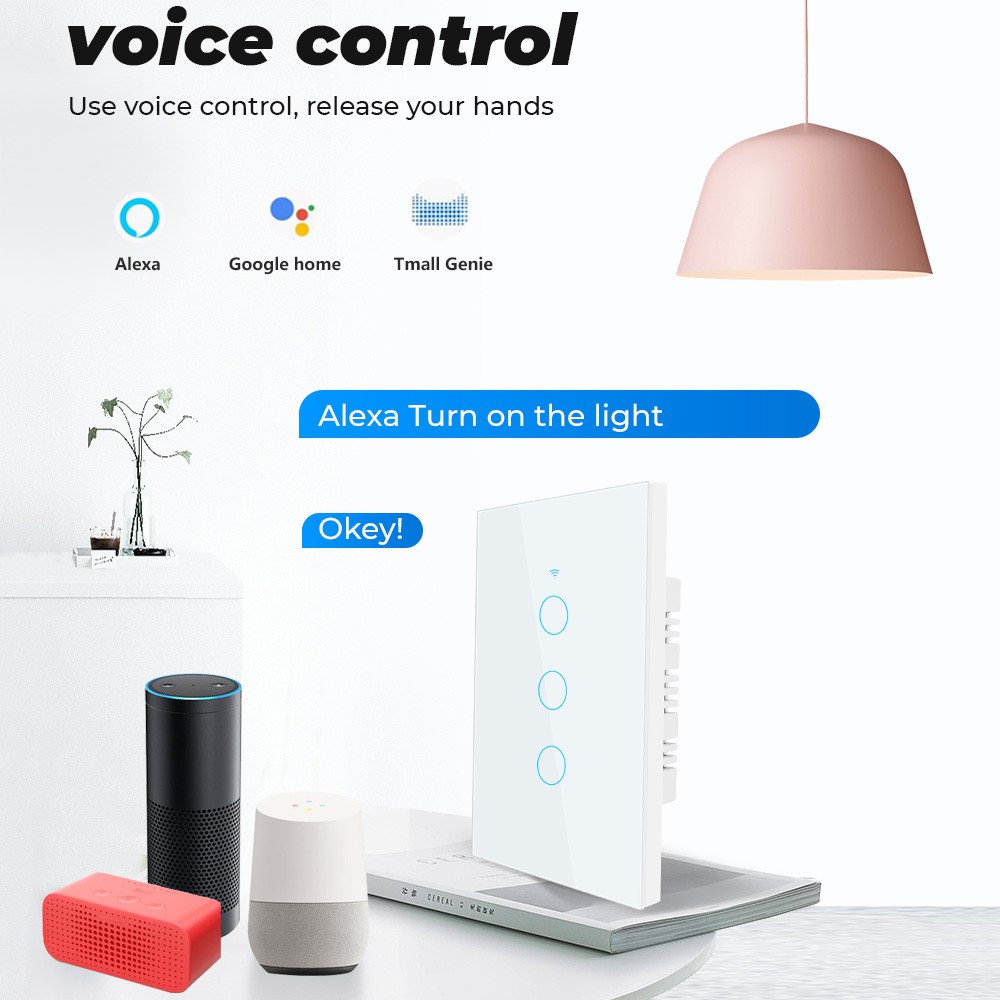 [Mã LIFEHLDEC giảm 10% đơn 99k] Công Tắc Thông Minh Smatrul Google Điều Khiển Từ Xa Bằng Wifi 100v-250v Tiện Lợi