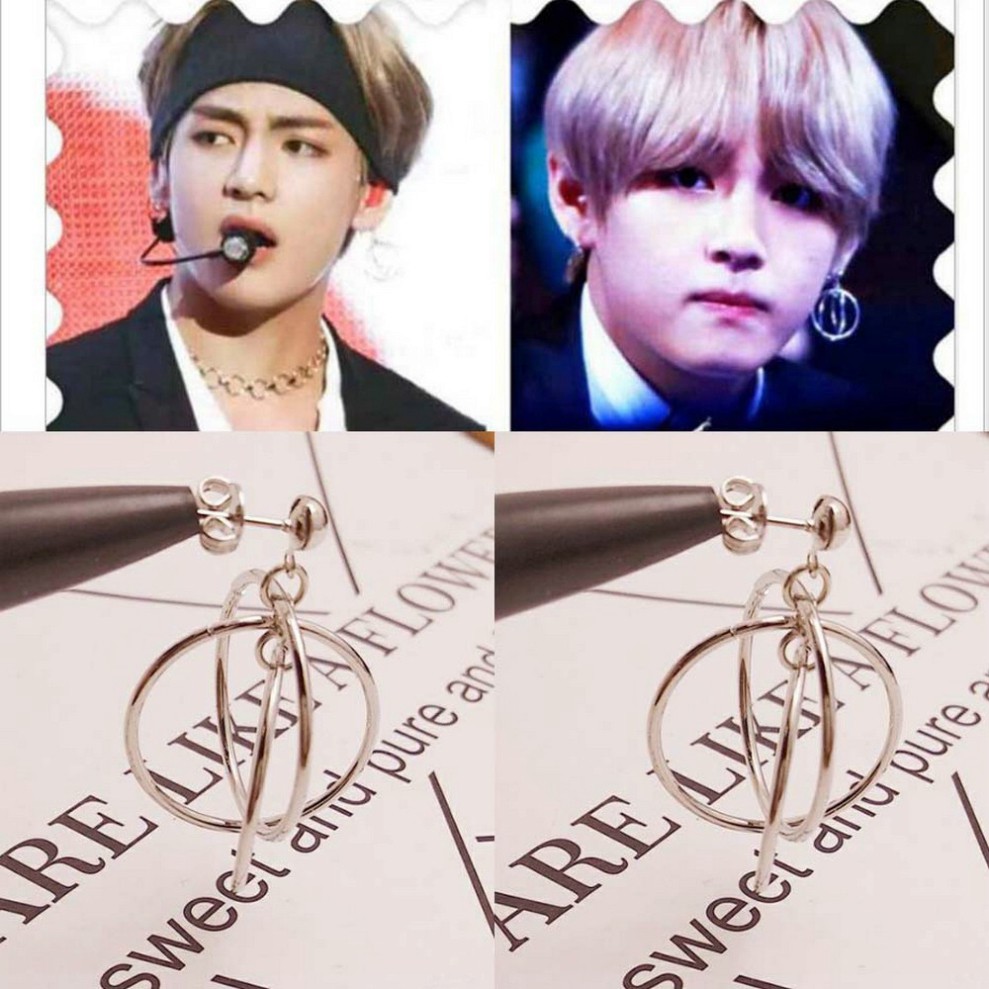 Khuyên tai dài phong cách siêu sao Hàn Quốc KPOP BTS Bangtan Boys JIN SUGA Jimin