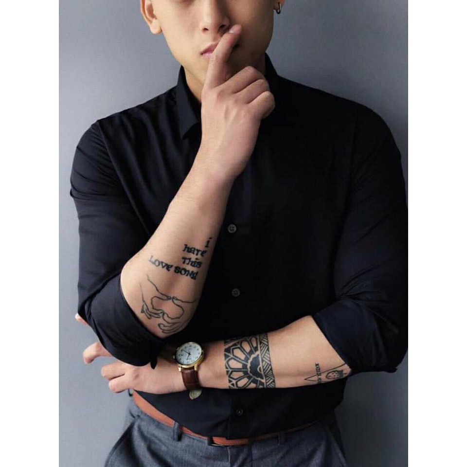 Áo sơ mi lụa đen lịch lãm | BigBuy360 - bigbuy360.vn