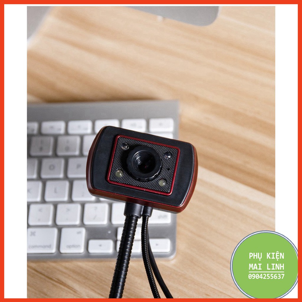 (Bảo hành 06 tháng) Webcam Chân Cao có mic dùng cho máy tính có tích hợp mic và đèn Led trợ sáng -Webcam máy tính để bàn