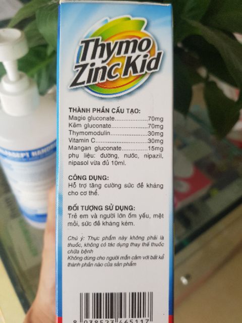 Thymo Zinc Kid hỗ trợ tăng cường sức đề kháng cho cơ thể