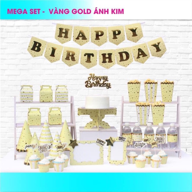 Mega Set trang trí bàn tiệc sinh nhật cho bé trai bé gái