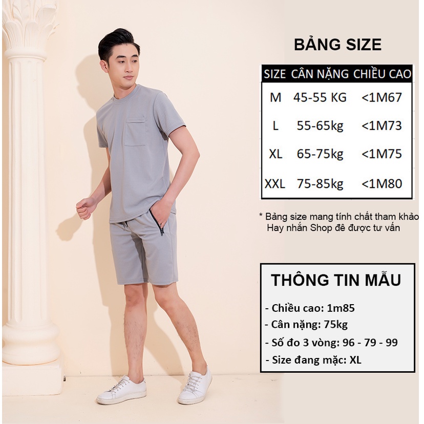 Bộ Hè Nam, Bộ Thể Thao Nam Basic Có Túi Khóa Kéo Chất Xốp Ngô Thấm Hút Mồ Hôi - BN320 [ Shop Bán Sỉ ]