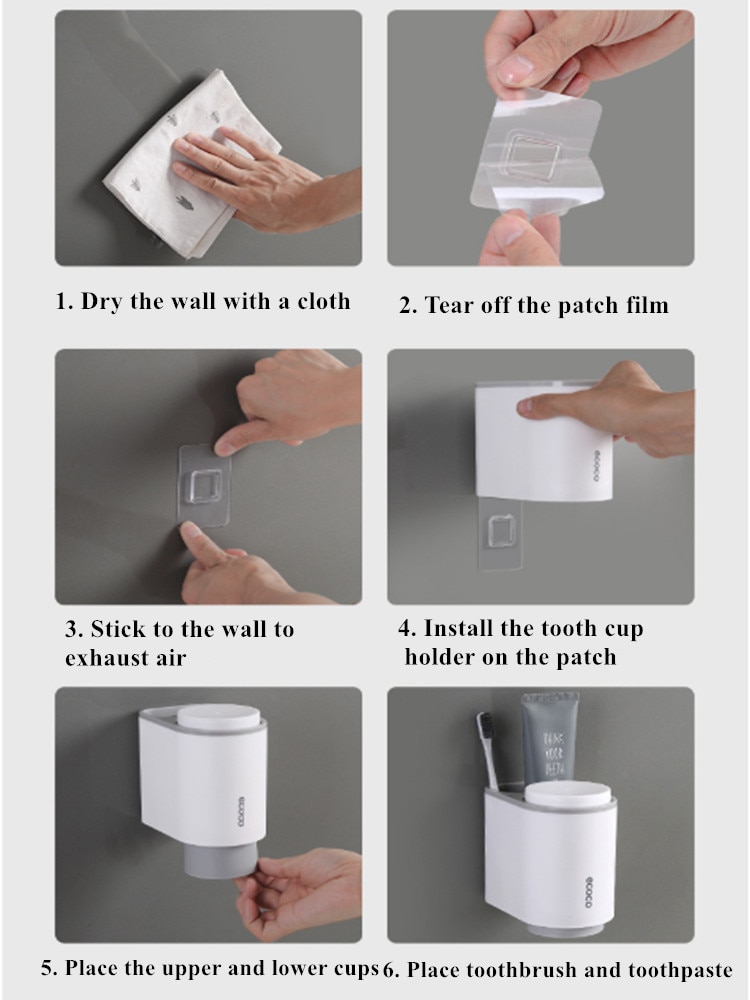 Giá đỡ bàn chải đánh răng dán tường tiện lợi cho gia đình