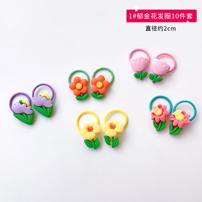 Set 30 Dây Cột Tóc Co Giãn Dễ Thương Cho Bé Gái