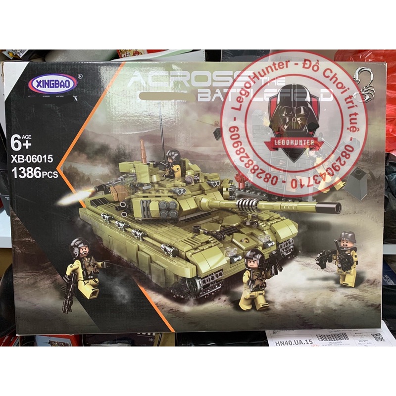 Army xingbao XB 06015 bộ đồ chơi mô hình lắp ráp Xe tank T 90 của Nga 1386 chi tiết