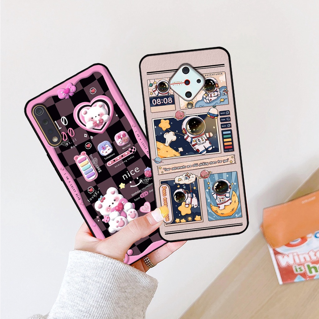 Ốp lưng Vivo S1 - Vivo S1 Pro hình gấu, vũ trụ ngân hà chibi. ốp chống sốc bền đẹp