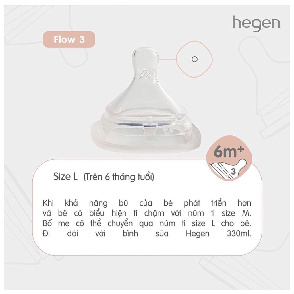 Núm ty Hegen [Chính hãng] full box 2 chiếc, tách lẻ không hộp 1 chiếc, đủ size.