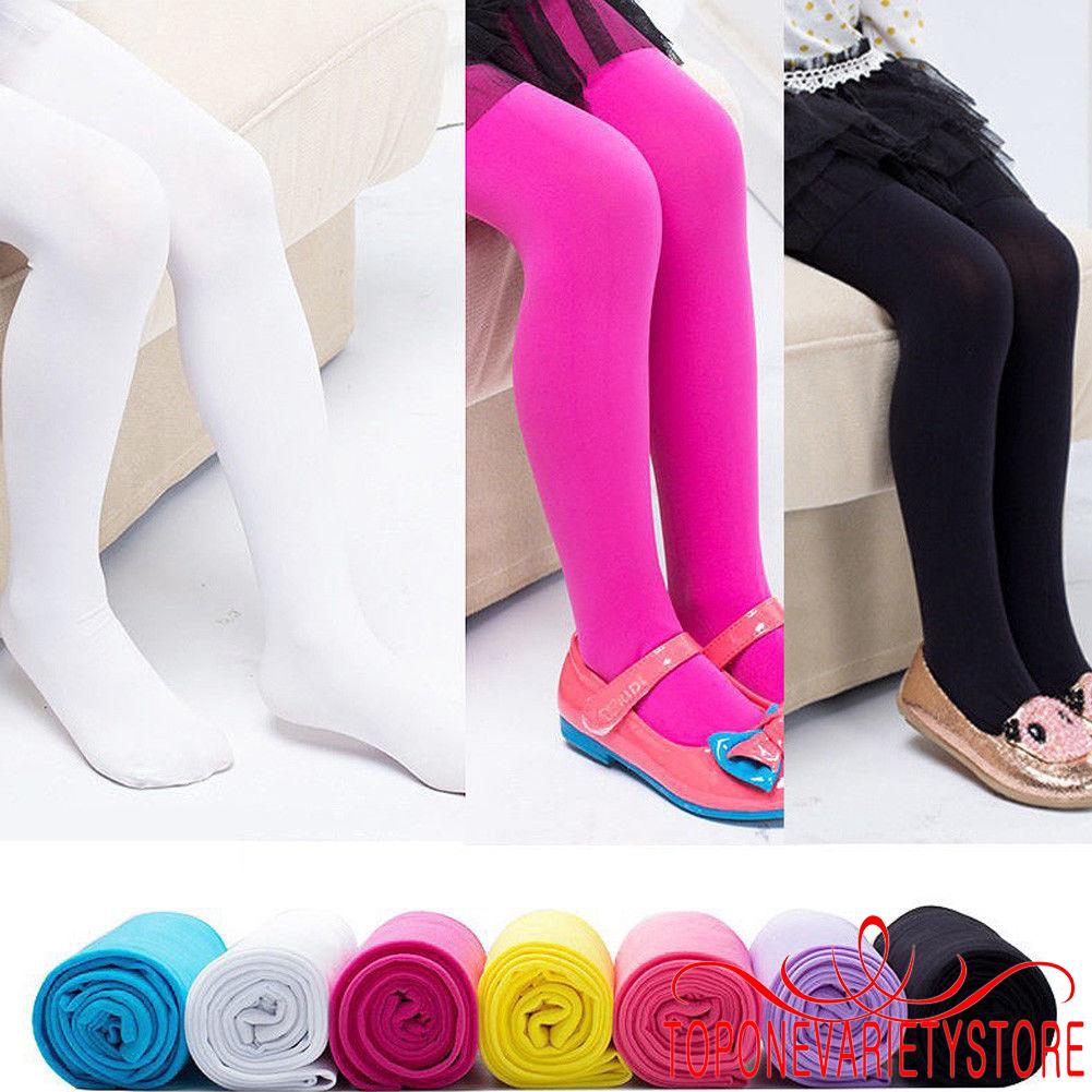 Quần tất vải nhung mềm màu trơn cho bé gái