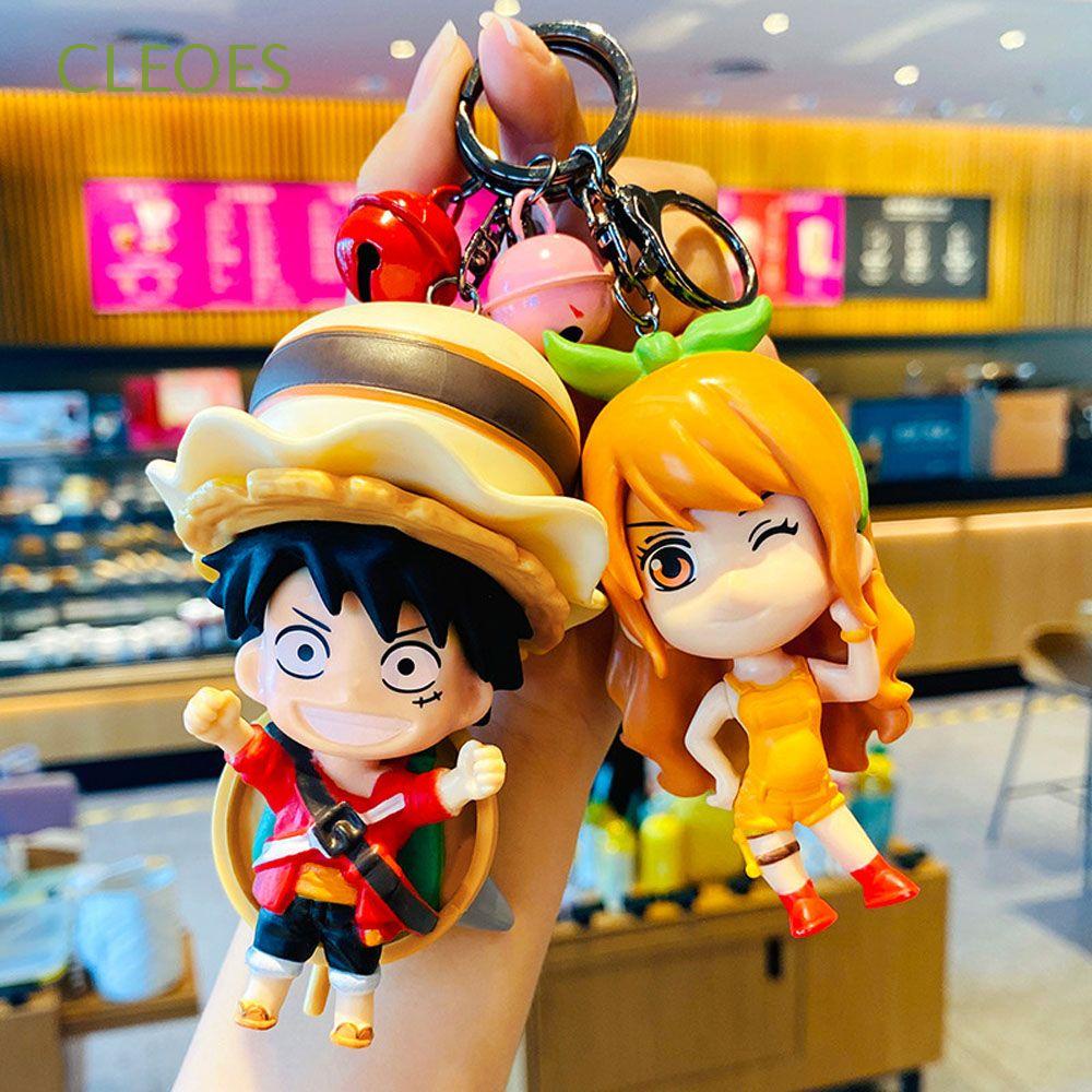 CLEOES Random delivery Luffy Keychain Silicon Figurine Model Animation Peripheral Luffy Pendant Zoro Japanese Anime Scultures PVC Key Ring