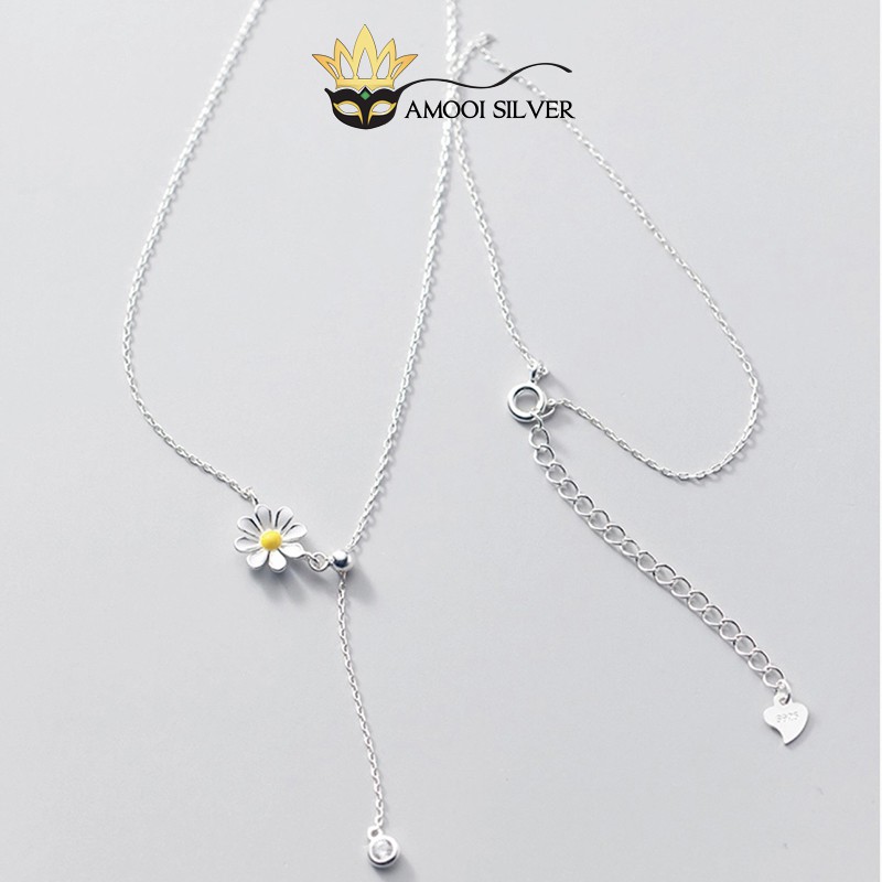 Dây chuyền choker bạc S925 hoa cúc - Amooi Silver AD153