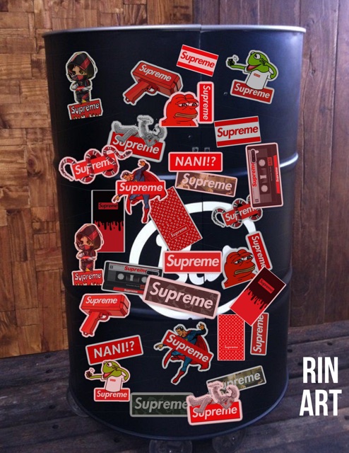 [STICKER 1K] STICKER SUPREME SIÊU CHẤT DÁN TRANG TRÍ ĐT LAPTOP VALI TƯỜNG TỦ KỆ MŨ BẢO HIỂM XE MÁY NOTEBOOK