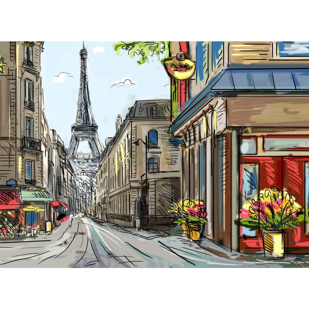 Tranh ghép hình 1000 mảnh 2cm khổ 54×74 – Tranh xếp hình Puzzle cao cấp Tháp Eiffel – Paris