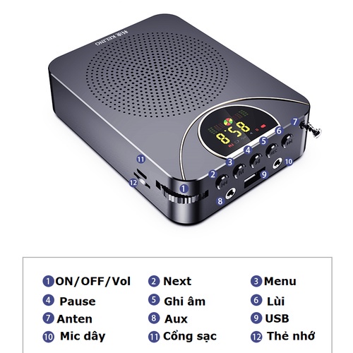 Máy Trợ Giảng Mini, Chọn Loa Trợ Giảng Không Dây UHF Chính Hãng Keling K2, Bluetooth 5.0, Thiết Kế Gọn Nhẹ, Tiện Dung