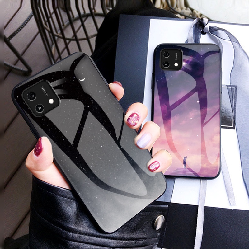 OPPO A16K Ốp lưng cứng mặt kính cường lực OPPOA16K mặt kính cường lực cao cấp thiết kế Độc Quyền Ốp Lưng