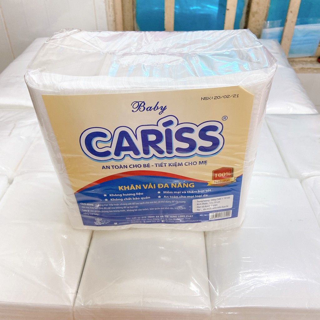 Khăn vải khô đa năng Baby Cariss 500 tờ/túi