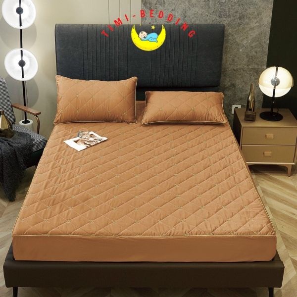 Bộ ga gối lụa 80s thêu chữ XL trần bông cao cấp, nhập khẩu, chính hãng và mát mẻ - Timibedding