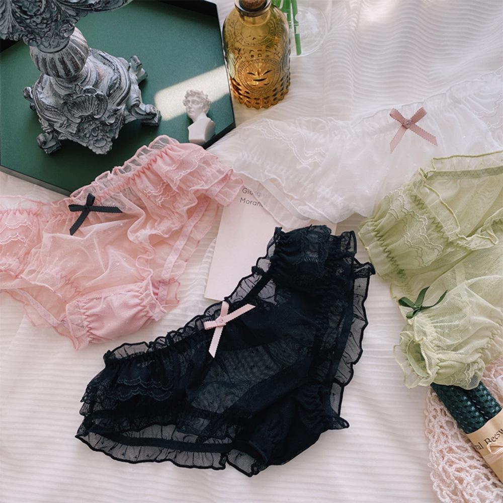 SOMEDAYZL Quần Lót Lưới Trong Suốt Đính Nơ Gợi Cảm