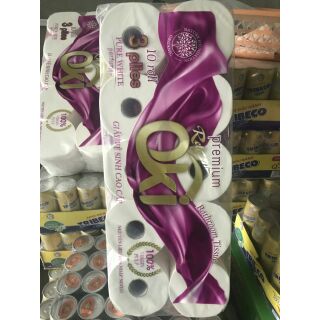 Giấy vệ sinh OKI có lõi (10 cuộn/1 dây)