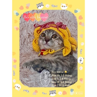 Nón tóc len cho mèo, cún ,thỏ,..